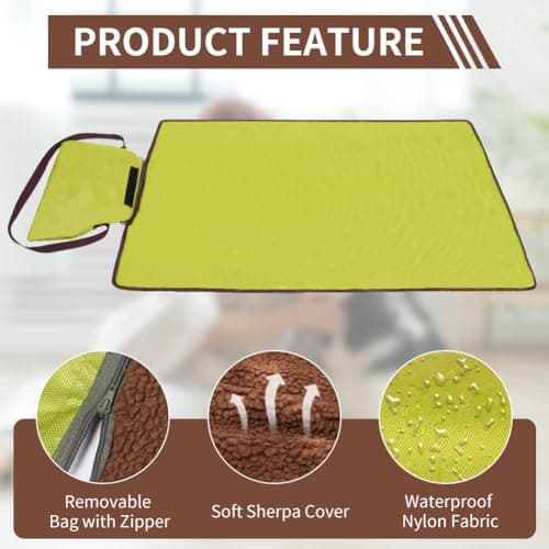 Adiwo Portable Pet Throw Blanket, 100x70cm Foldable Waterproof Reversible Floor Mat for Dogs Cats, Large Washable Dog Bed Blanket for Indoor Outdoor Camping Travel — view 3