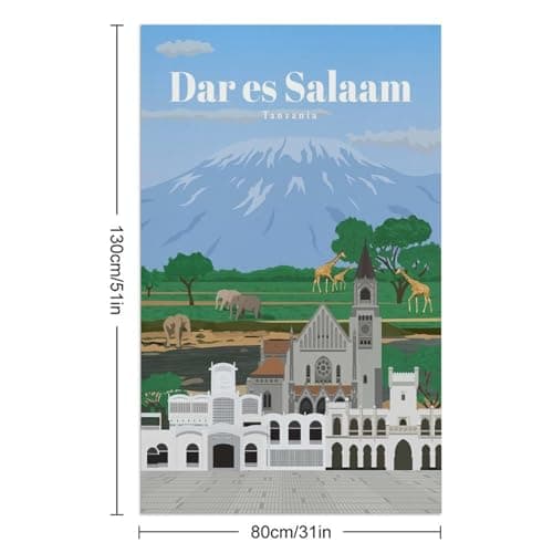 sinyumoney Travel to Dar Es Salaam Beach Towels Adults Lightweight Quick Dry Towels Bathroom for Travel Swimming Pool Sports 130x80cm — view 2