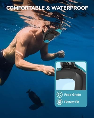 ACURE Full Face Snorkel Mask Adult Anti-Fog Diving Mask with Camera Mount — view 6