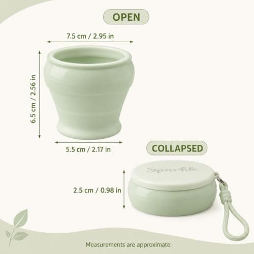 Collapsible Silicone Cup with Lid & Lanyard,Foldable Travel Mug for Camping — view 4