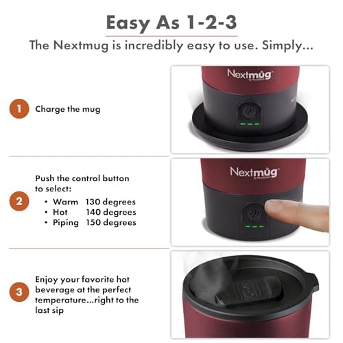 Nextmug Go - Temperature-Controlled, Self-Heating Travel Mug — view 4