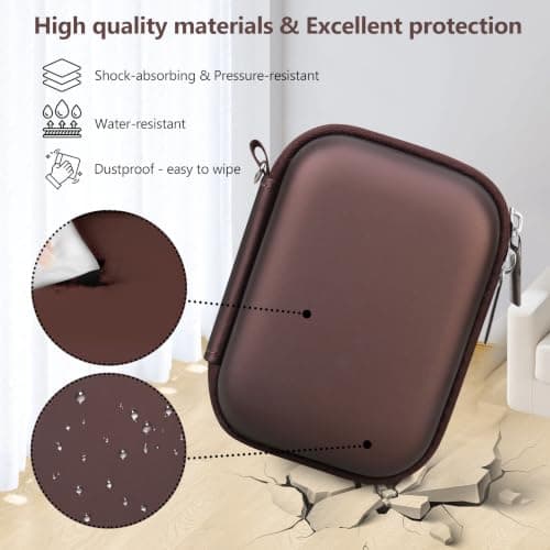 Supmay Digital Camera Case Compatible with Kodak PIXPRO FZ45 FZ55 FZ53 FZ43 Digital Camera, Vlogging Camera Storage Holder Travel Bag with Mesh Pocket for Battery, USB Cable, SD Card, Brown — view 4