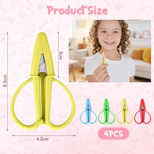 Yuerme 4 Pack Mini Scissors with Protective Caps,8.5cm Portable Small Scissors for Travel,Sharp Stainless Steel Embroidery Sewing Scissors for Crafts,Thread,Yarn,Hand Luggage Safe,Multi-Colour — view 2