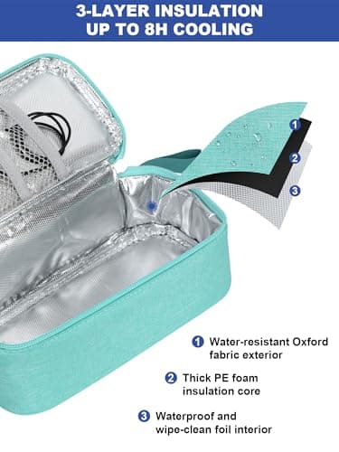 YOUSHARES Breastmilk Cooler Bag - Breast Milk Cooler Travel Bag with Real-Time Temperature Display, Breast Milk Storage Bag with 2 Ice Pack, Small Cool Bag for Insulated Bottle for Breastfeeding,Green — view 4