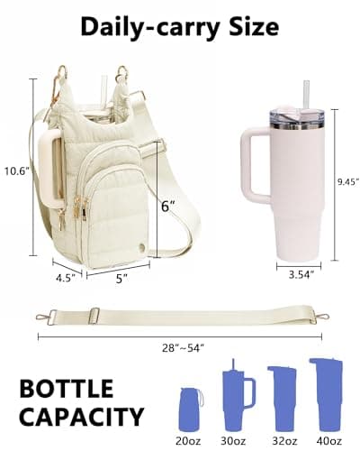 Water Bottle Holder with Strap 30/32 oz, Crossbody Water Bottle Carrier Bag — view 3