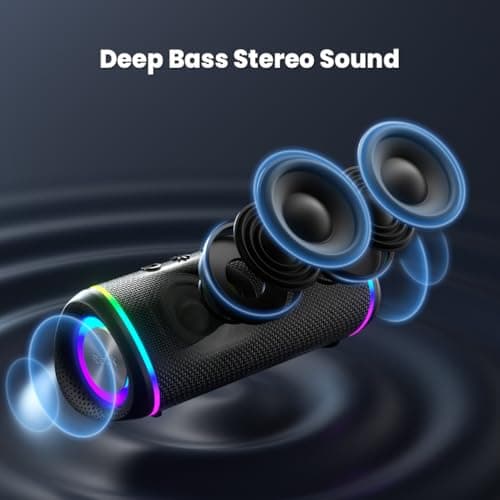 RIENOK 30W Bluetooth Speaker Wireless Portable Waterproof Speaker with 10-Hour Playtime Bluetooth 5.3 TF Card Up to 128G Speakers for Home Garden Party Camping Travel — view 5