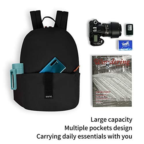 Eono Ultralight Casual Backpack for Men Women, 20L Basic Daypack Rucksack for School, Commuting, Travel, Hiking and Outdoor (Black) — view 6