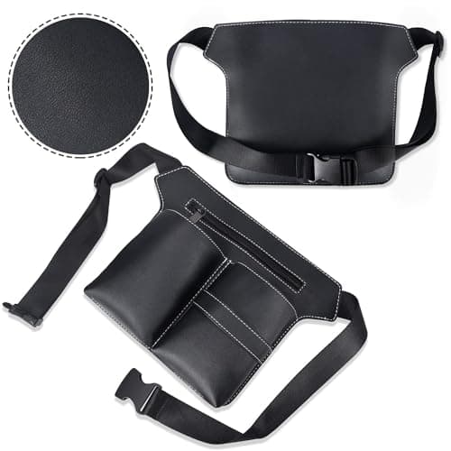 ieron Professional Scissor Bag, Beauty Hairdressing Pouch Barber Leather Waist Pouch, Salon Shoulder Organizer Kit Grooming Hair Stylist Scissor Holder Tool Bag — view 6