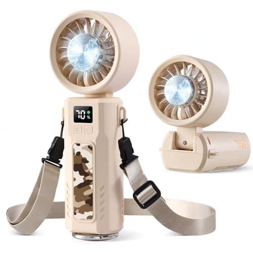 Fuloon Handheld Portable Turbo Fan with Ice Cooler, Rechargeable Ice Fan
