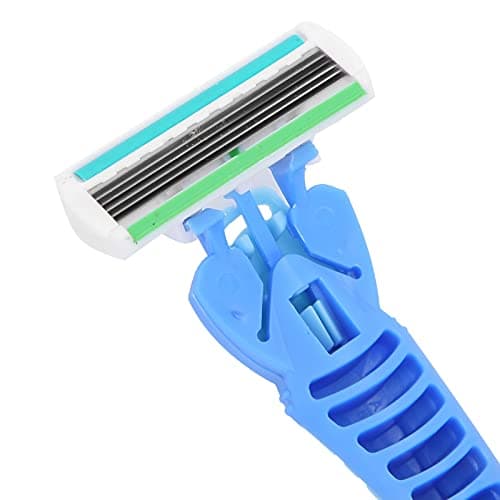 Brrnoo Manual Shaver 6 Blade with Lubricating Strip for Travel Shaving, Blue — view 5