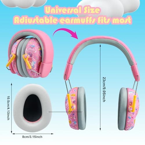 Samaly Kids Ear Defender, SNR 27dB Ear Defenders for Children, Noise Cancelling Headphones Autism, Kids Ear Protection Earmuffs for Fireworks, Concerts, Party(6 Months to 14 Years Old) — view 2