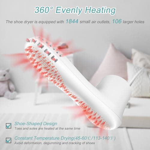 Home Care Wholesale Electric Shoe Dryer and Deodorizer -Enhanced Deodorising, Boot Dryer with Timer Shoes Socks Heater Boots Warmer, Built in Fan | No Noise — view 4