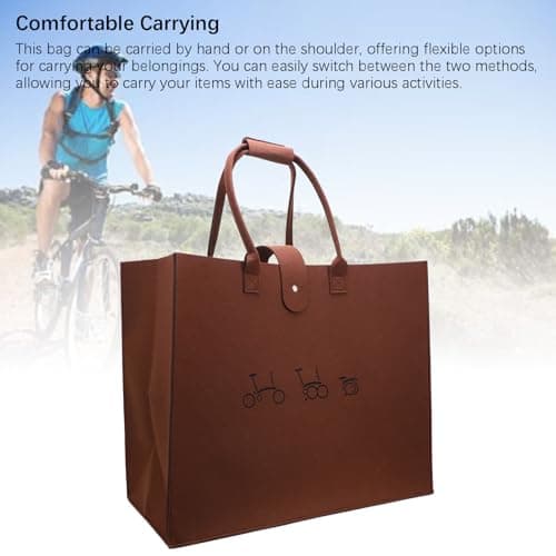 UPALDHOU Folding Bike Bag, Nonwoven Lightweight Carry Box/Cover for 16 Inch Bike, with Spacious Storage and Flexible Carrying Options for Commuting and Travel (Dark Brown) — view 2