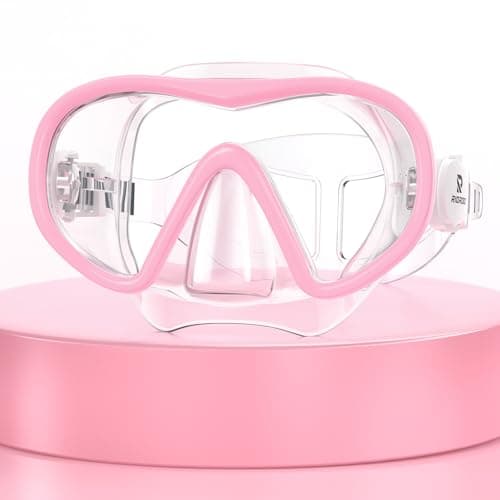RIOROO Adult Snorkel Mask, Diving Goggles 180° Panoramic View, Anti-Fog, Tempered Glass Lenses, Diving Mask with Nose Cover for Adults and Youth.
