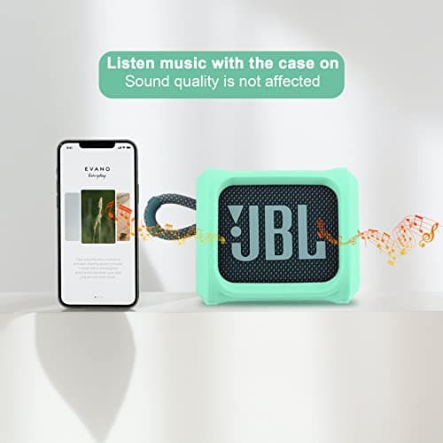 TXesign Silicone Case for JBL Go 3 Portable Speaker with Removable Strap for Bike Golf Cart Travel Carrying Case Protective Sleeve Speaker Cover(Mint Green) — view 5