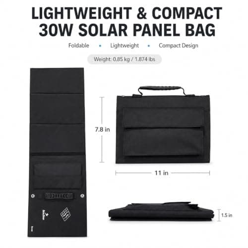 Soulsfeng EcoTrail 30W Portable Foldable Solar Panel | 23% High Efficiency | USB & 18V DC Output | Lightweight, Waterproof Charger for Camping, Hiking & Outdoor Use — view 3