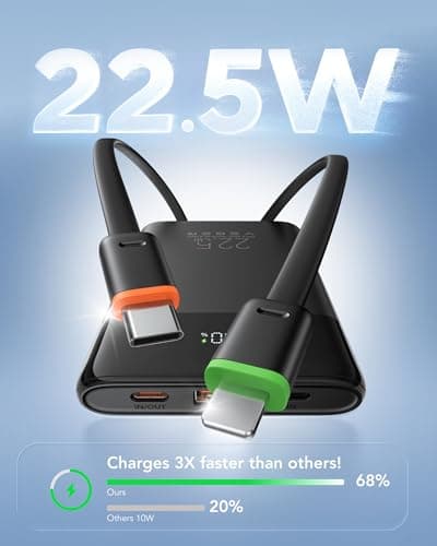 VEGER Power Bank Fast Charging 10000mAh,Portable Charger Built in Cables — view 4