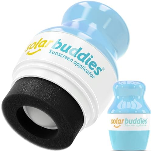 Full Blue Solar Buddies Refillable Roll On Sponge Applicator For Kids, Adults, Families, Travel Size Holds 100ml Travel Friendly for Sunscreen, Suncream and Lotions