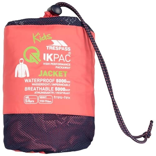 Trespass Kids Packaway Waterproof Jacket Qikpac Peach Blush 7/8 — view 4