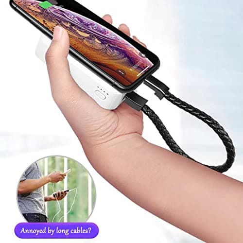SAMERIO Micro USB Charging Cable Bracelet Charger Fashion Leather Braided Wrist Data Transfer Cord Portable 20 cm Short Travel Cable for Android — view 4