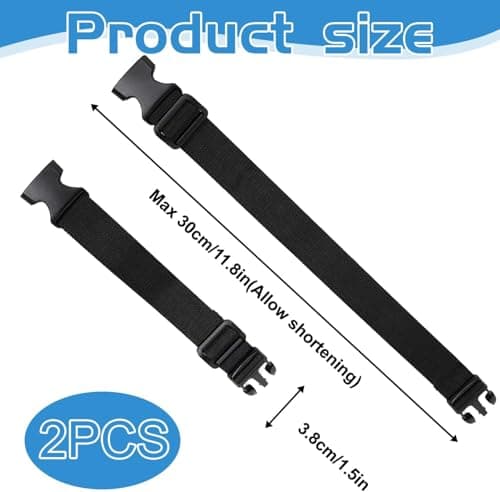Girejujon 2-Pack Adjustable Waist Belt Extender for Bags, 3.8CM Wide & 40CM Long, Universal Fit for Most Waist Bags and Belts — view 2