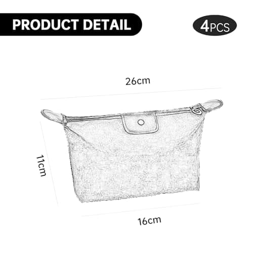4pcs Kids Toiletry Wash Bag Travel Solid Color Waterproof Dumpling Shape Make Up Organisers Convenient Women Girls — view 2
