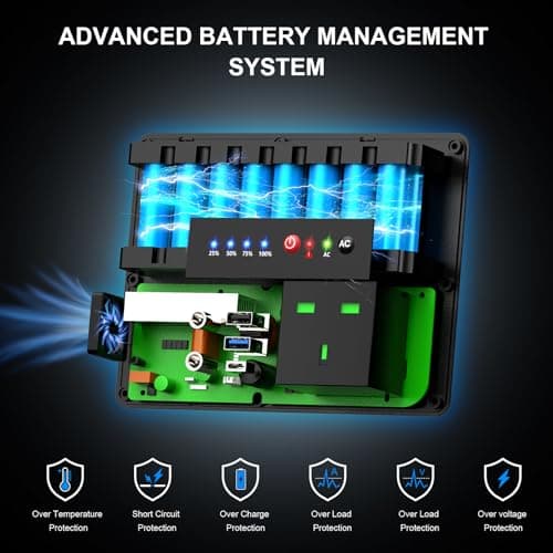 Powkey Power Bank 97.68Wh 100W/230V AC,PD 65W Solar Generator Camping — view 6