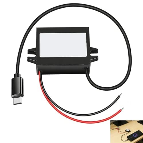 DC 12V 24V to 5V 3A Converter, Voltage Reducer 12V to 5V Car Power Step Down Converter with USB C Adapter, Waterproof DC-DC Buck Voltage Regulator for Car, Truck, Boat, RV, Solar Energy Systems, GPS