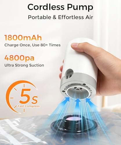 AIKUSICK Vacuum Storage Bags for Travel with Electric Pump, 18 Pack — view 2