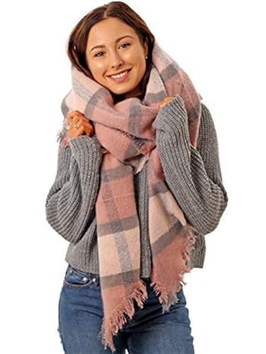 Style Slice Women's Tartan Plaid Blanket Scarf Oversized Shawl Wrap