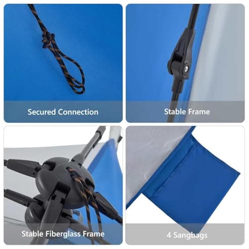 vidaXL Beach Tent Azure Blue Quick Release Waterproof — view 6
