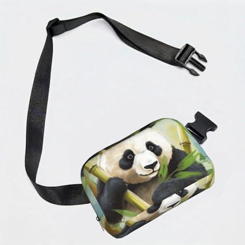 Fanny Pack For Women Men, Bamboo With Panda Everywhere Belt Bag Waterproof Fashion Crossbody Waist Packs With Adjustable Strap Hip Bum Bag For Outdoor Hiking Running Travel — view 4
