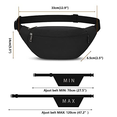 Bumbags and Fanny Packs for Men Women Hiking Running Travel Waterproof Waist Bag Walking Dog Outdoor Sport for Ladies Boys — view 5