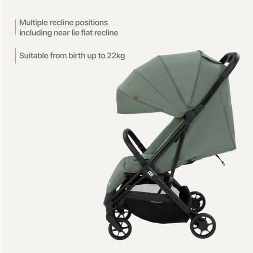 Babymore Yara Baby Stroller - One Touch fold, Lightweight, Cabin Size (Forest Green) — view 3