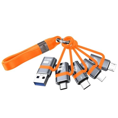 Liaoan USB A to USB C 3.0 OTG Adapter,USB C to Micro Converter,IP to Type-C Converter, and Type-C to USB A OTG 3.0 Adapter. 240W USB C Data Cable,Supporting Fast Charging and Data Transfer.Orange