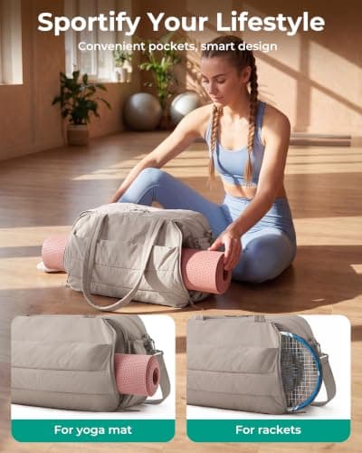 BAGSMART 25L Womens Gym Travel Bag, Shoe Compartment, Cabin Bag for Easyjet — view 2