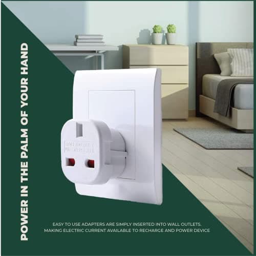 MOBIBAY Pack of 2 Travel Adaptor | UK to European Plug Adapter Converter (Euro Type C, E, F) 3 Pin to 2 Pin Type G, EU Plugs for Europe Accessories,Italy,Cape Verde,Poland,Spain,Turkey,Greece,Bulgaria — view 3