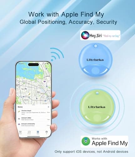 Ultrbeka Air Tracker Tag 4 Pack, Bluetooth Item Finder for Keys, Wallet, Luggage and Bags, MFi Certified, Works with Apple Find My, IP67 Waterproof Smart Tracker with Replaceable Battery — view 2