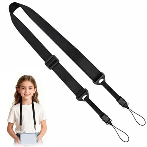 Universal Black Tablet Shoulder Strap for Tablet Case, Adjustable & Detachable Carrying Strap Replacement with Quick Release Buckles for IPad Samsung Tab Cases Camera Bags (Aircraft Buckle Style)