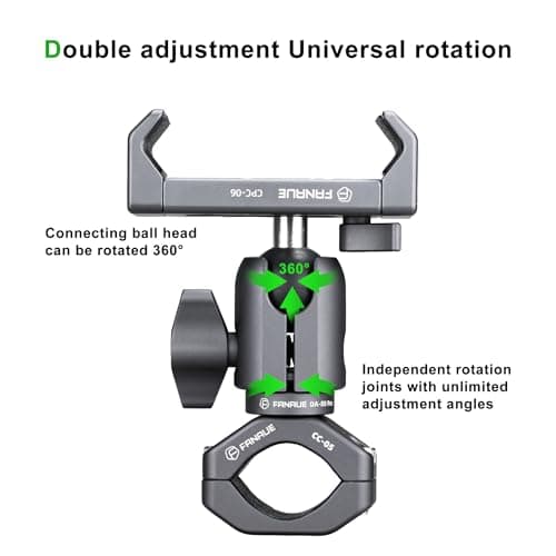 FANAUE Single Socket Arm with Handlebar Clamp Mount U-Bolt Base Compatible with RAM Mounts 1 Inch Ball Head and Bike Motorcycle Phone Holder, Can be Installed on 2.2-3.2 cm Diameter Rail Round Rod — view 5