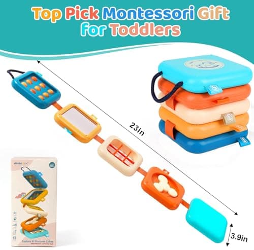 Toddler Travel Toys,Activity Cube,Baby Busy Board,Travel Toys for Toddlers on Plane, Montessori Activity toys, Baby Busy Cube,Sensory Educational Developmental Learning Toys for Boys Girls Gift — view 4