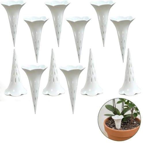 SINJAETRQ Plant Watering Spikes (10 Pack) Plastic Self Watering Plant Spikes, Deep Root Hydration Plant Watering Devices for Indoor & Outdoor Potted Plants, Prevent Root Rot & Soil Compaction