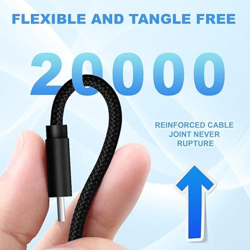 Micro USB Cable, Android Charger Cable Fast Charging Cables Nylon Braided USB Charger Lead for Samsung Galaxy S7 Edge S6 S5 J7 J5 J6 J3 Note 5 A6 A10, Sony, LG, Kindle, Xbox, PS4, Tablets (3 Metres) — view 5