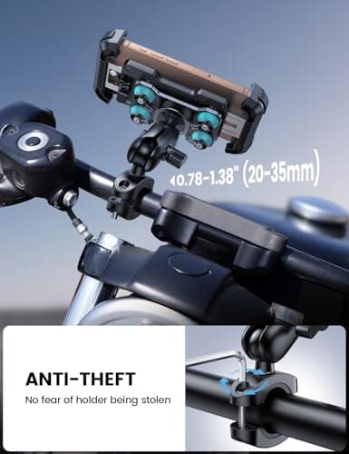 Lamicall Motorbike Phone Holder, [Anti-Theft] Motorcycle Phone Mount Blue — view 4
