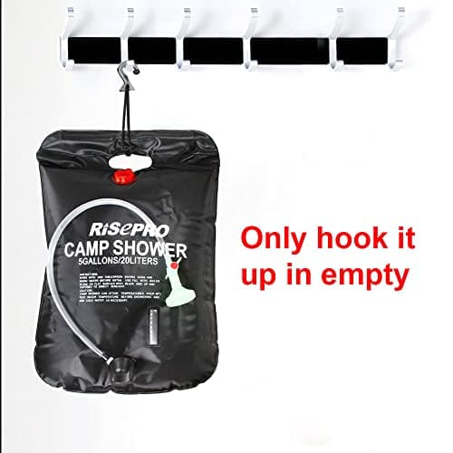 RISEPRO 5 gallons 20L Solar Shower Bag Heating Camping Shower Bag Temperature Indicator Hot Water Hiking Climbing — view 4