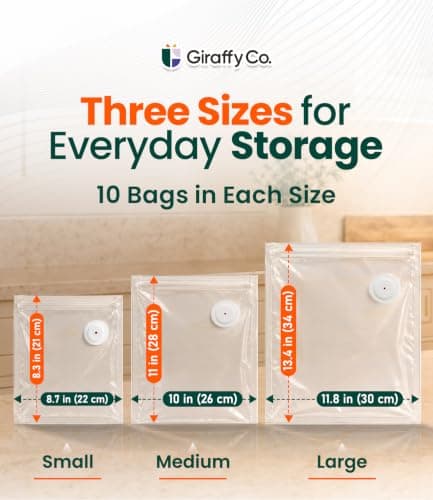 GIRAFFYCO Compact Handheld Vacuum Sealer Set with 30 Reusable Bags — view 4