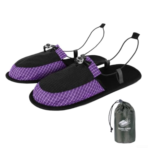 Ultralight Foldable Slippers 100g Quick Dry Travel(purple XL)
