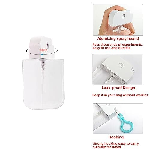 IQMLQV Hand Sanitiser Spray with Clip,Keyring Clip on Spray Bottle,Credit Card Mist Bottles Travel Size Pocket Slim Design 1.69 fl OZ (50ml) — view 5