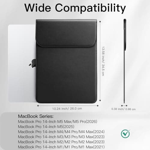 JETech Slim Laptop Sleeve for 14-Inch Devices, Black — view 2