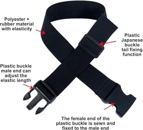 Girejujon 2-Pack Adjustable Waist Belt Extender for Bags, 3.8CM Wide & 40CM Long, Universal Fit for Most Waist Bags and Belts — view 4
